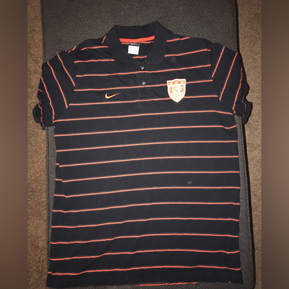 USMNT SOCCER POLO ORANGE & BLACK football